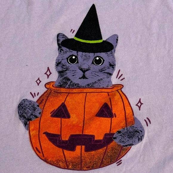 Old Navy Lavender Halloween Shirt- size Girls L(10-12) - Picture 3 of 5